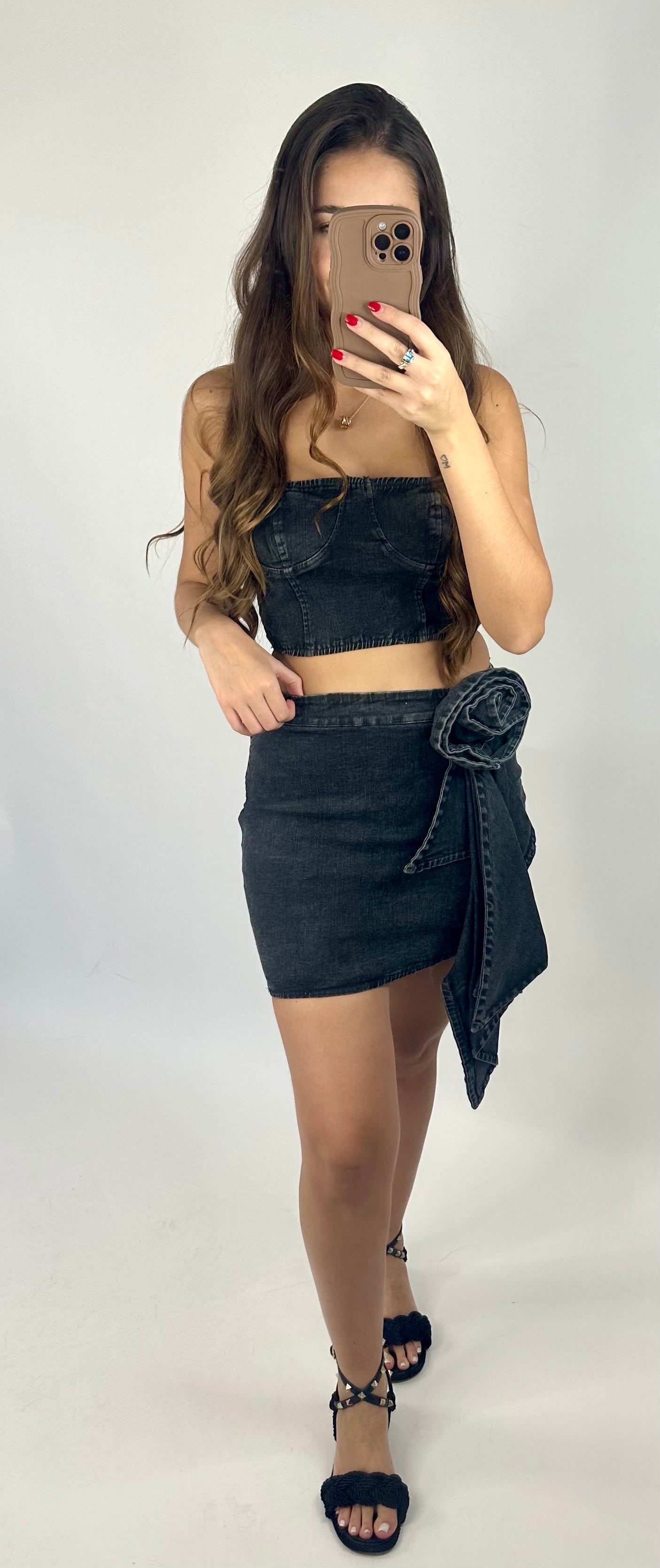 DENIM FLOWER SET