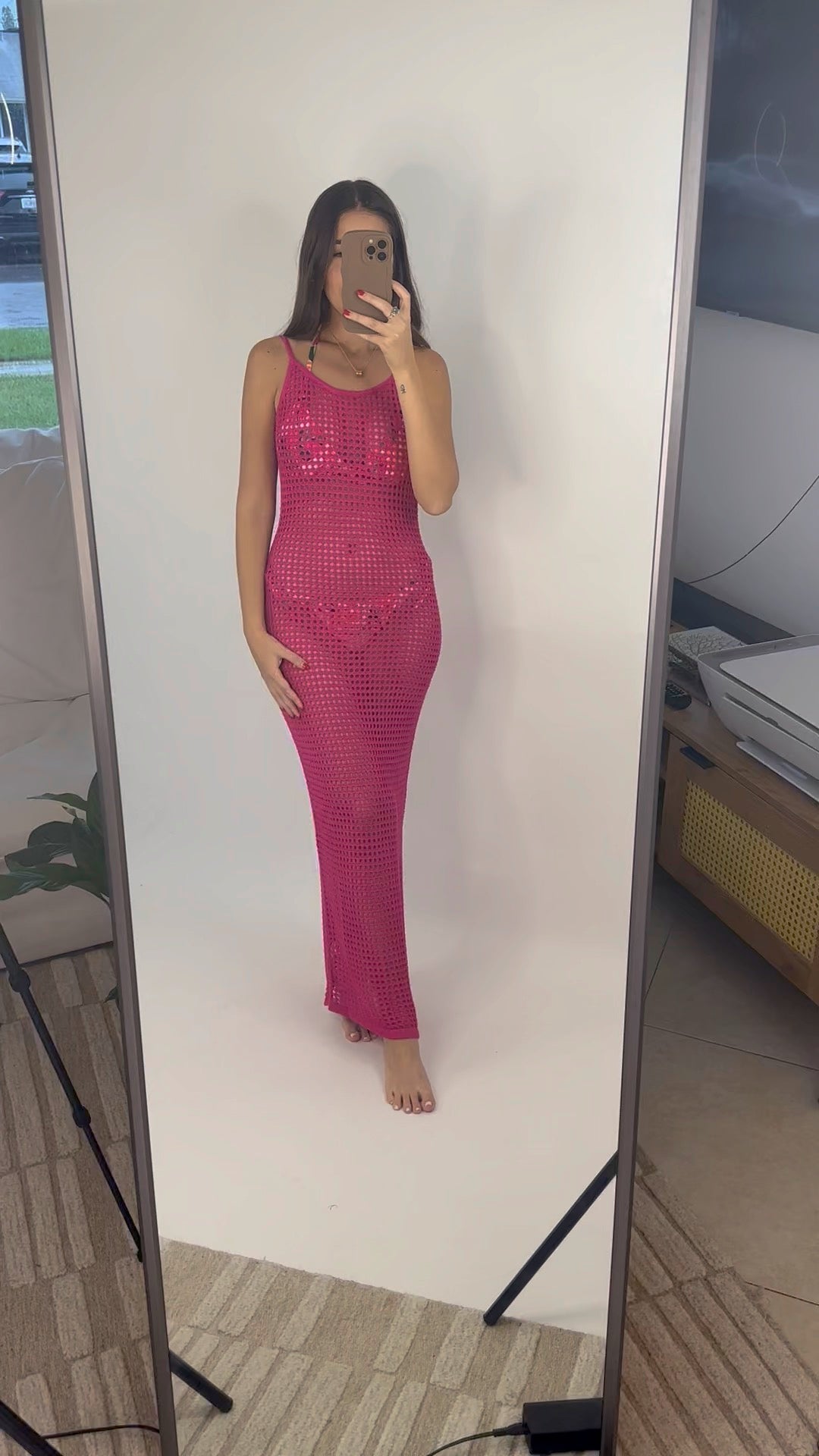 CROCHET FUCHSIA COVER UP